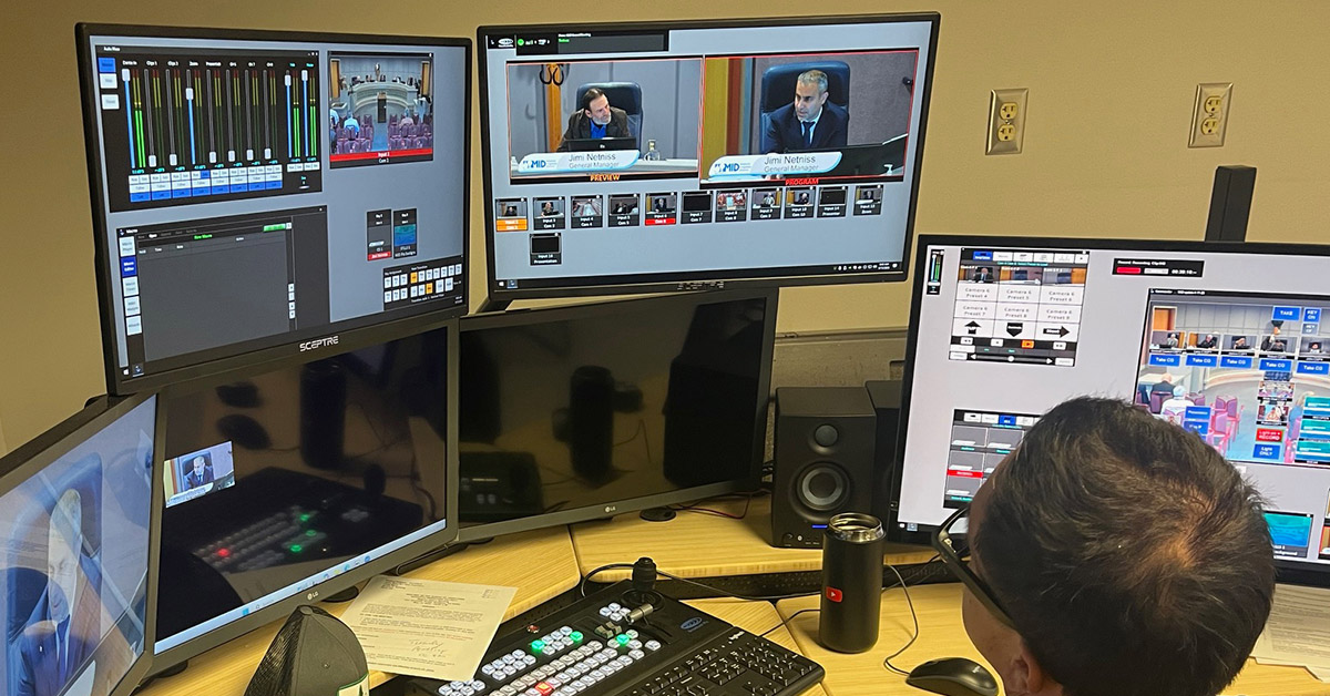 Behind the scenes staff using the system